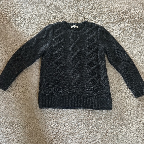 Indigenous Charcoal Cable Knit Crewneck Sweater - Picture 2 of 5